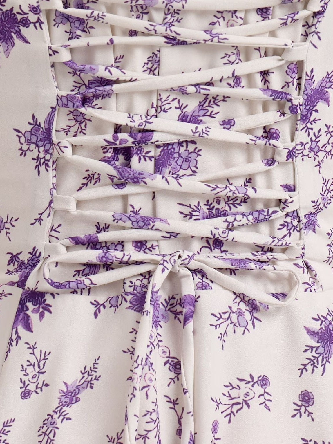 1940s Floral Spaghetti Strap Tie-Front Chiffon A-Line Dress