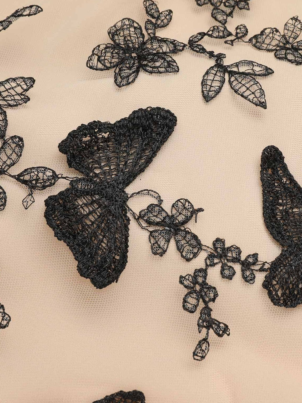 Black 1950s Butterfly Patchwork Vintage Dress