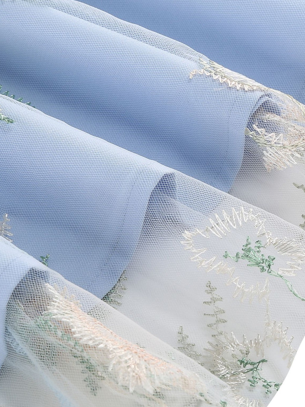1950s Tie-Strap Floral Embroidered Tulle Dress