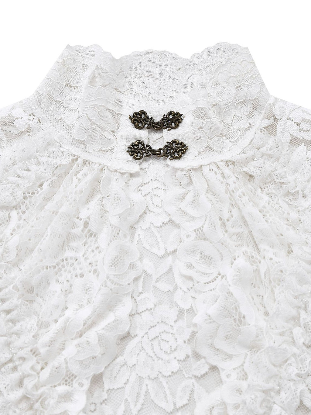 White 1980s Gigot Sleeve Victorian Lace Dress