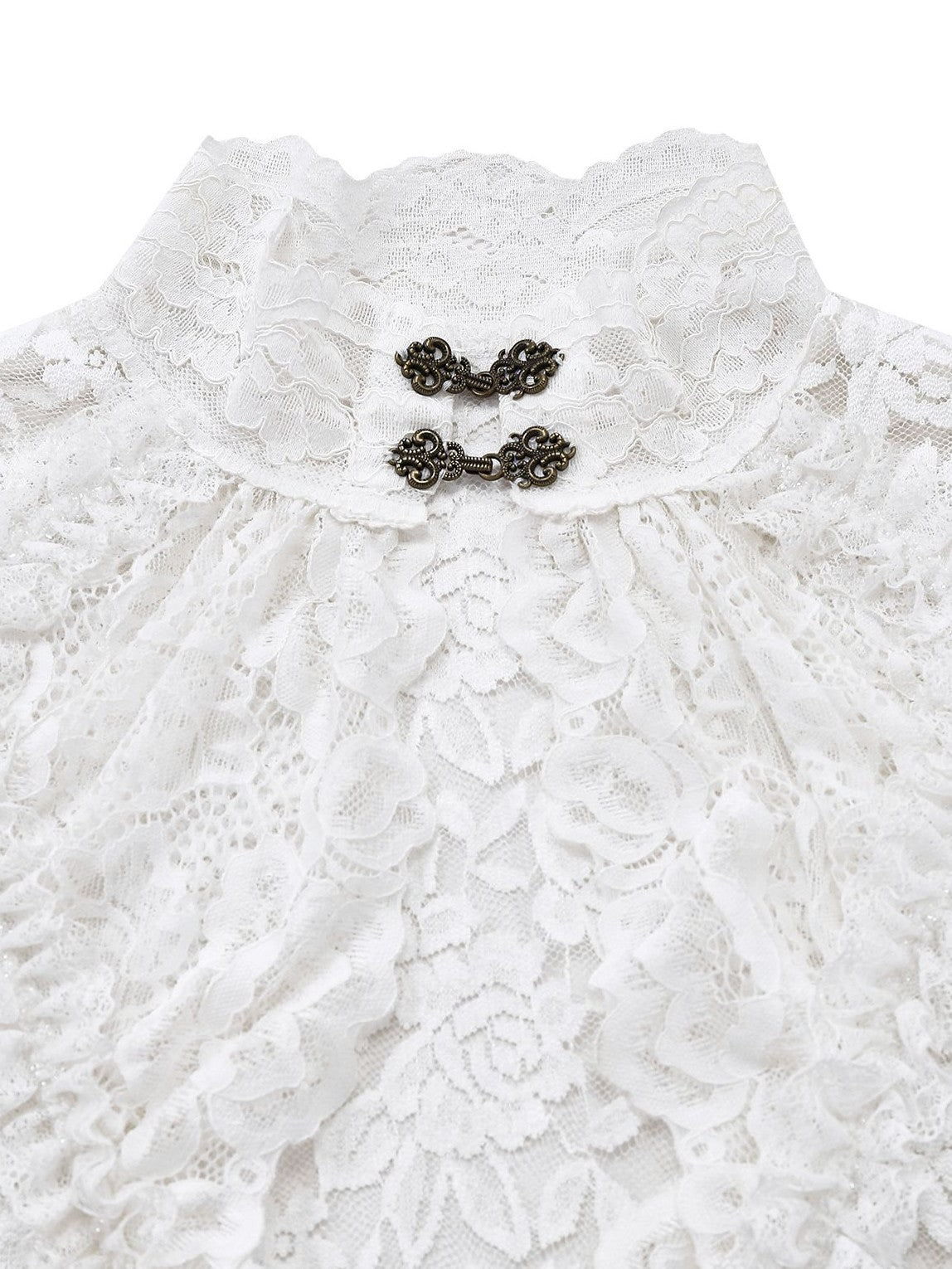 White 1980s Gigot Sleeve Victorian Lace Dress
