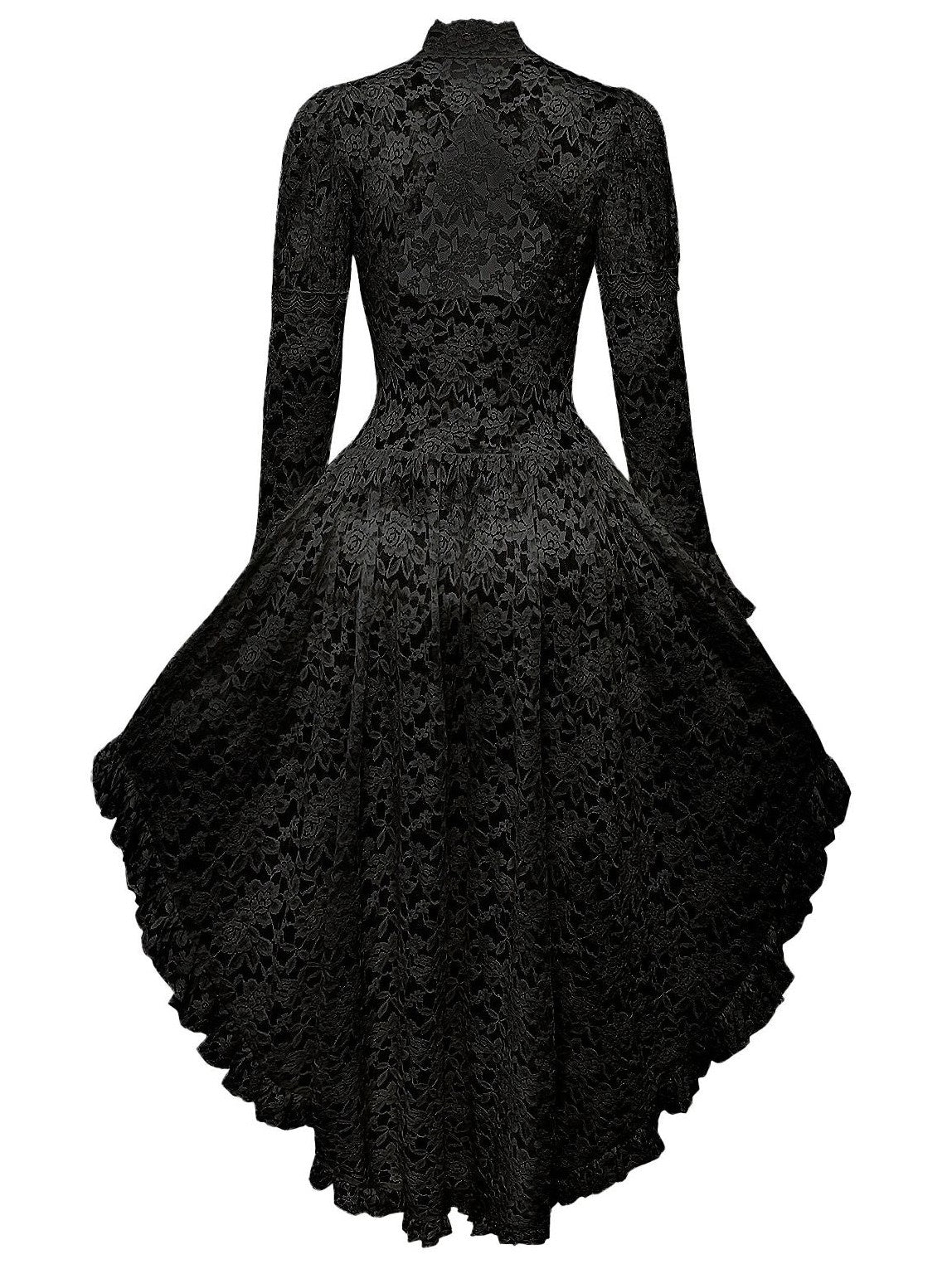 White 1980s Gigot Sleeve Victorian Lace Dress