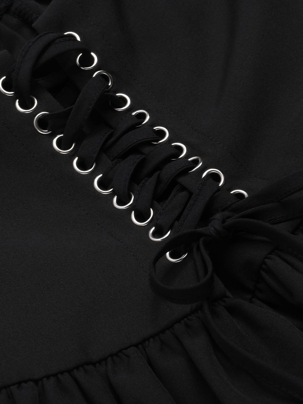 Black 1950s Solid Lace Gothic Dress