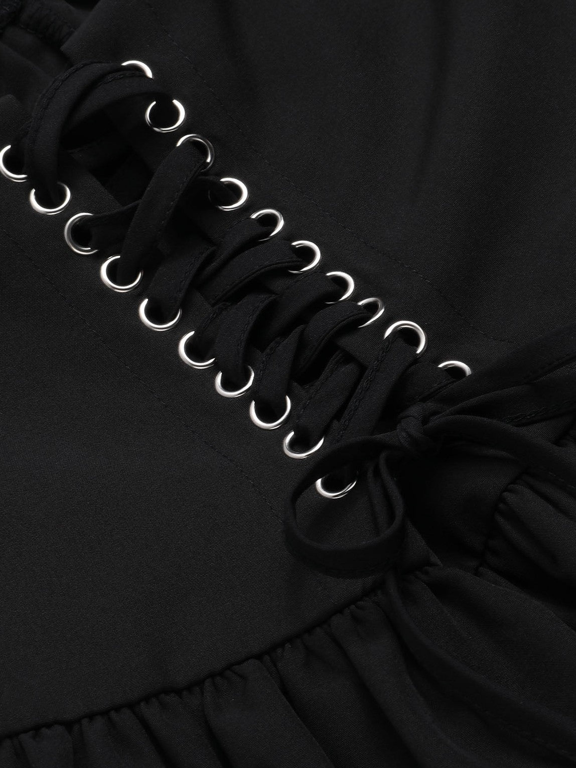 Black 1950s Solid Lace Gothic Dress