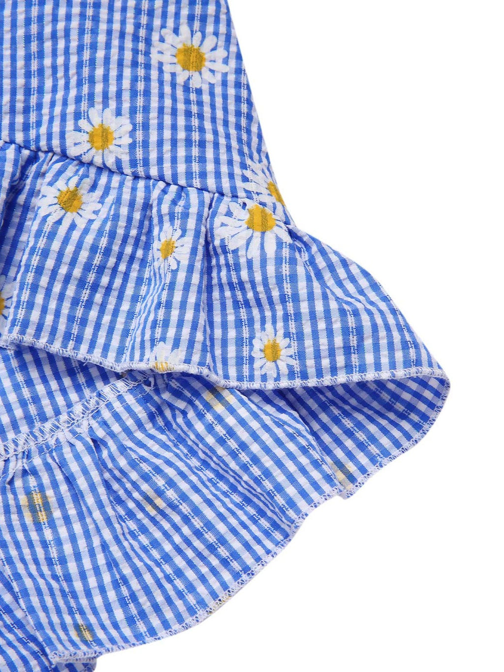 Blue 1950s Off-Shoulder Plaids Daisy Lace-Up Dress