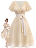 Ursula reproduction cocktail dress in champagne tulle