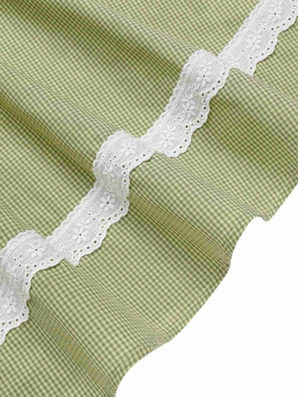 Green 1940s Lace Plaid Cotton Patchwork Dress