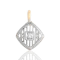 Antique-Style Art Deco Gold & Silver Tone Old European Simulated Diamond Openwork Pendant