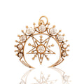 Antique-Style Victorian Gold Tone Old Mine Simulated Diamond Celestial Pendant