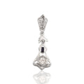 Antique-Style Art Deco White Gold Tone Old European Cut Simulated Diamond Synthetic Sapphire Pendant