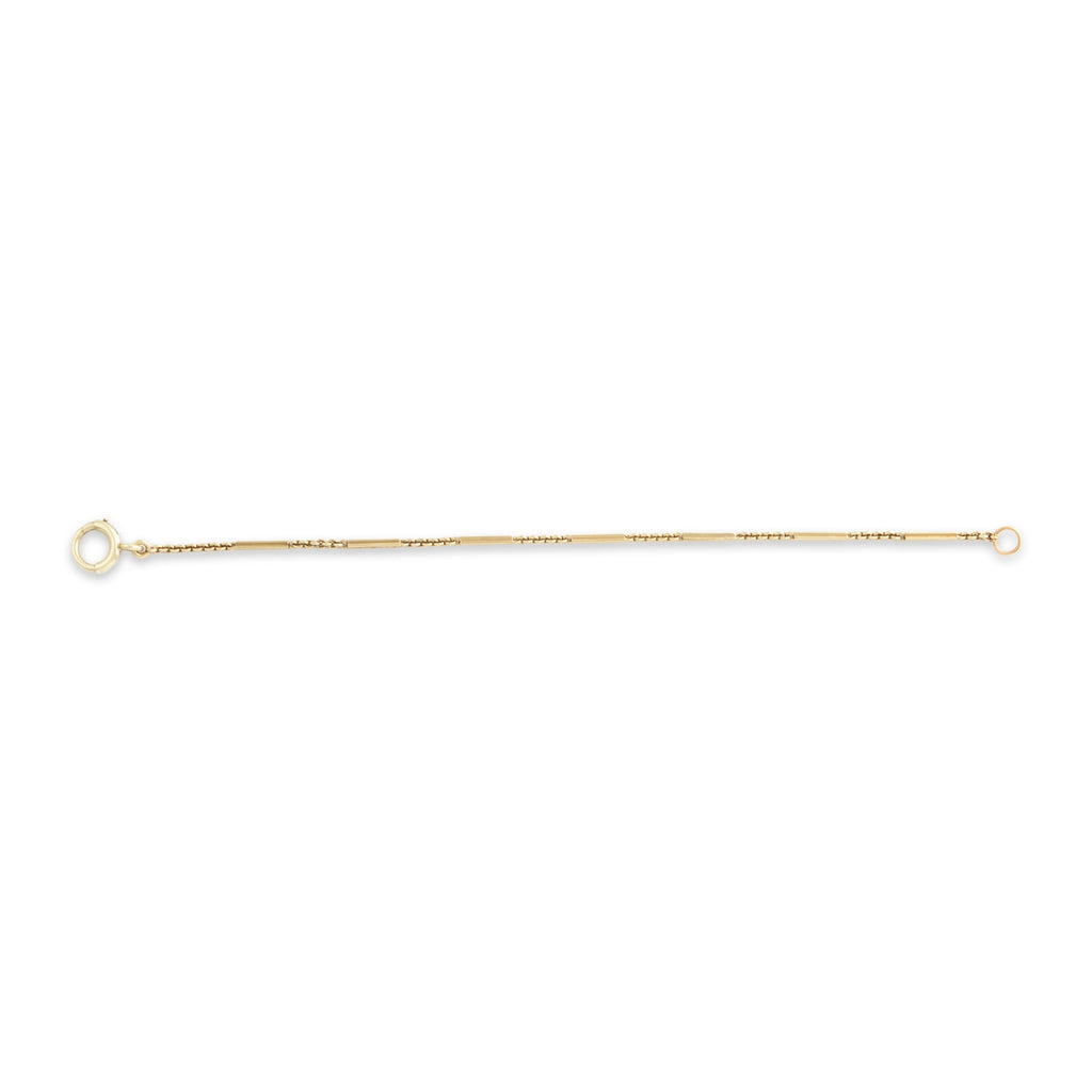 Antique-Style Gold Tone Cable Bar Link Watch Fob Bracelet 7"