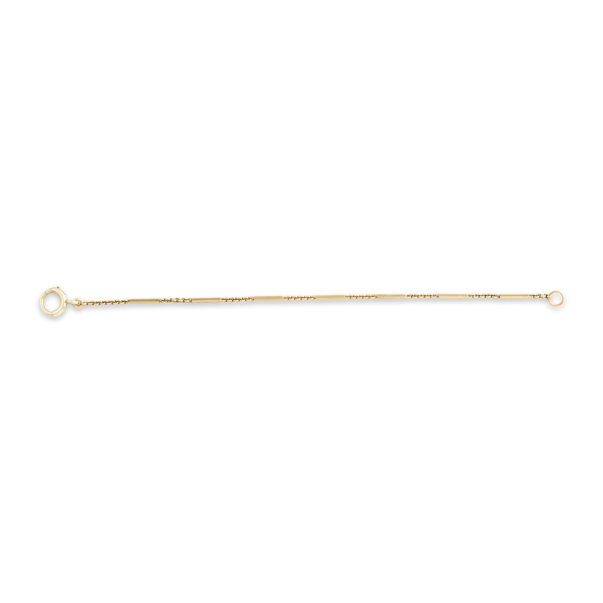 Antique-Style Gold Tone Cable Bar Link Watch Fob Bracelet 7"