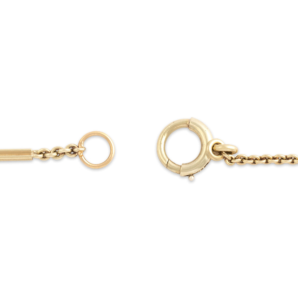 Antique-Style Gold Tone Cable Bar Link Watch Fob Bracelet 7"