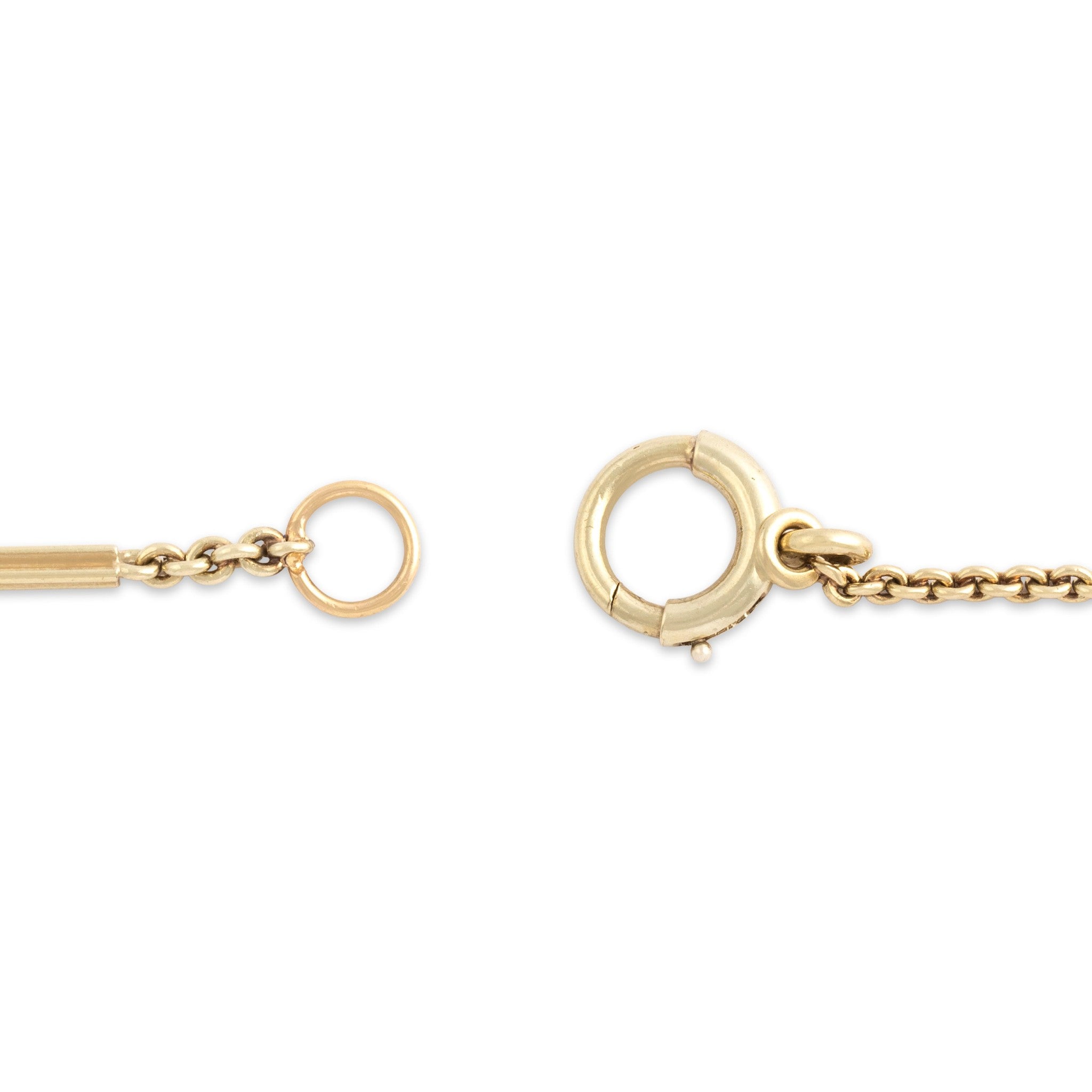 Antique-Style Gold Tone Cable Bar Link Watch Fob Bracelet 7"