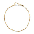 Antique-Style Gold Tone Classic Bar Link Dog Clasp Bracelet 6.75"