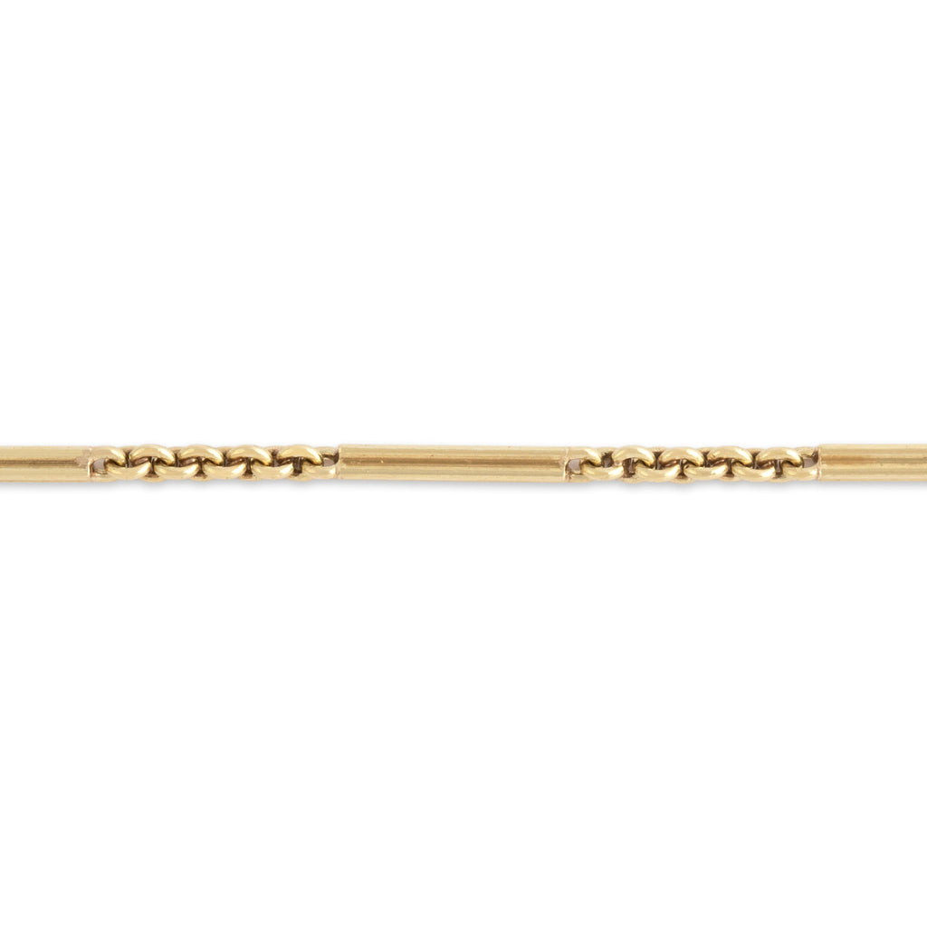 Antique-Style Gold Tone Classic Bar Link Dog Clasp Bracelet 6.75"