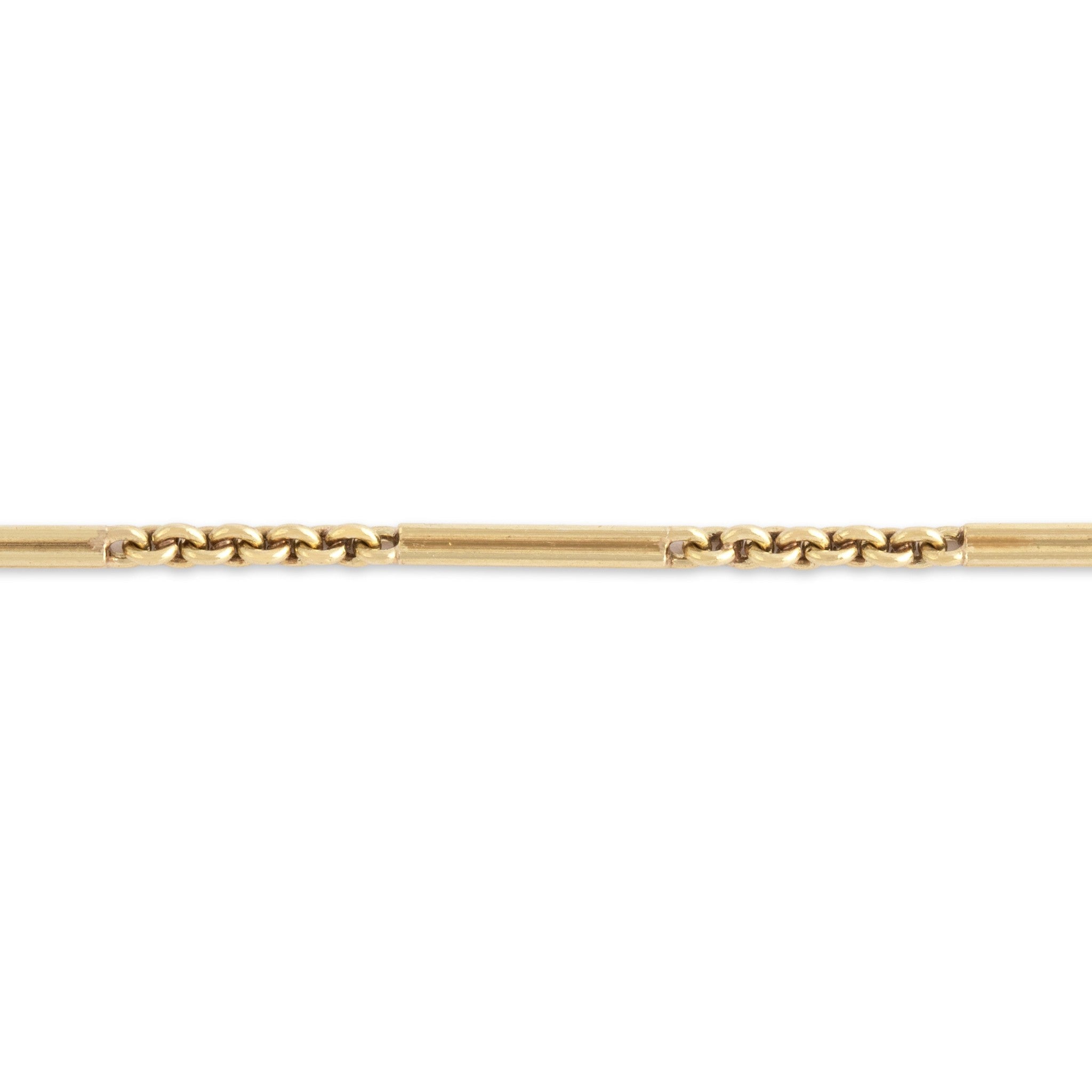Antique-Style Gold Tone Classic Bar Link Dog Clasp Bracelet 6.75"