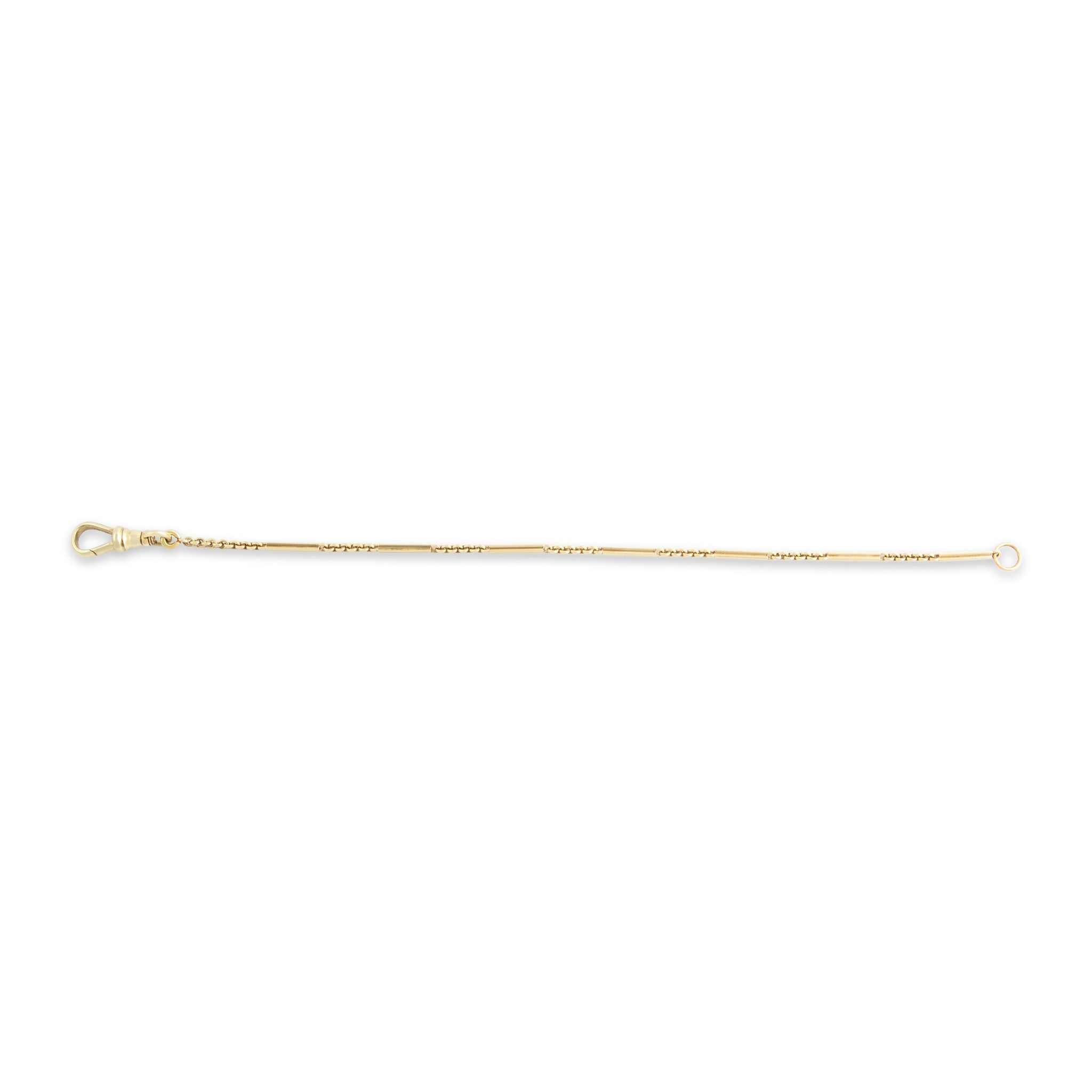 Antique-Style Gold Tone Classic Bar Link Dog Clasp Bracelet 6.75"