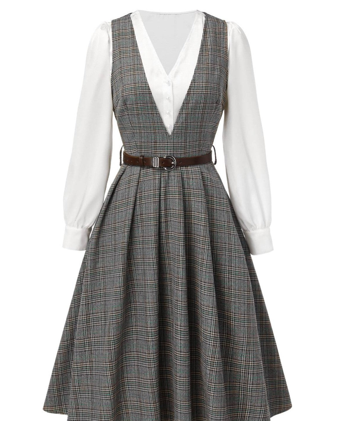 Sanford & Kid — jolene-1940s-plaid-dress-and-blouse-reproduction